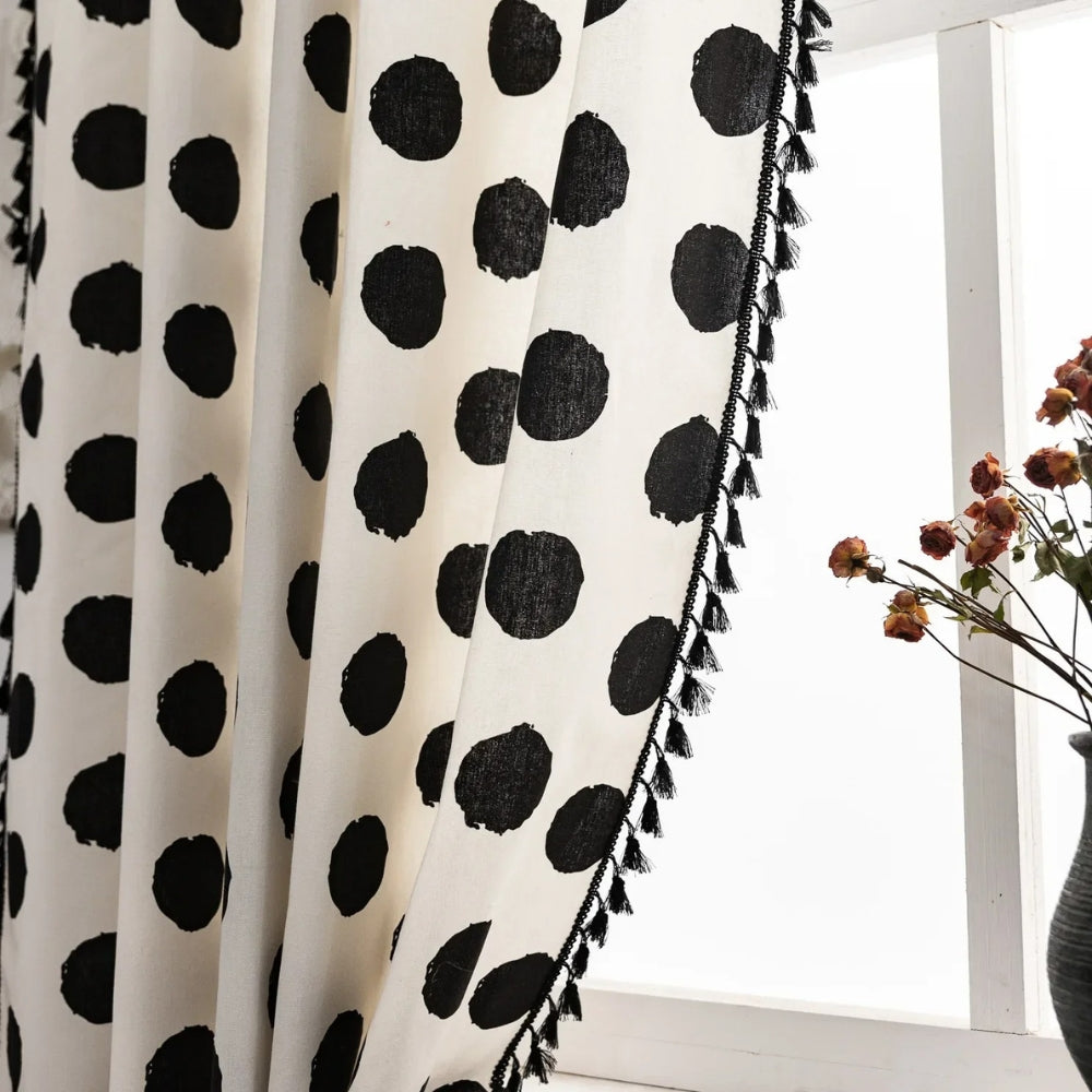 BowLift | Chic Polka Dot Tassel Window Curtain