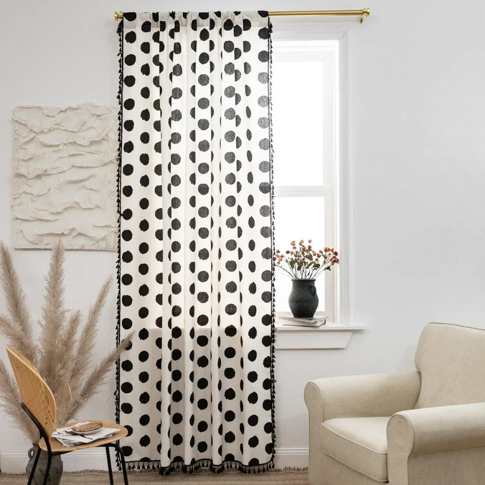 BowLift | Chic Polka Dot Tassel Window Curtain