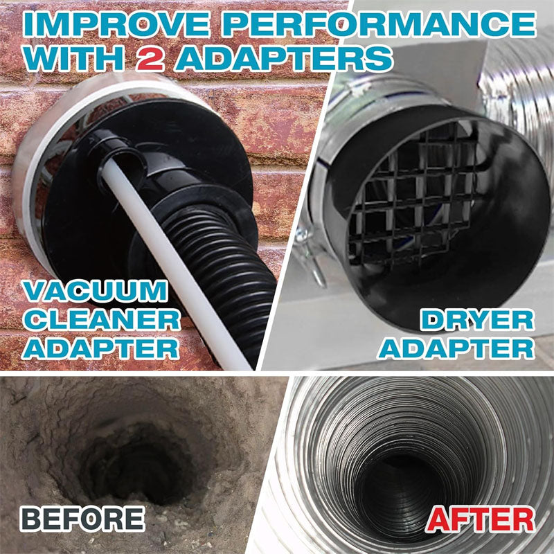 BowLift | 19-Piece Duct Cleaning Brush Dryer Vent Cleaner Kit Omnidirectional Include 30Feet Dryer Vent Brush