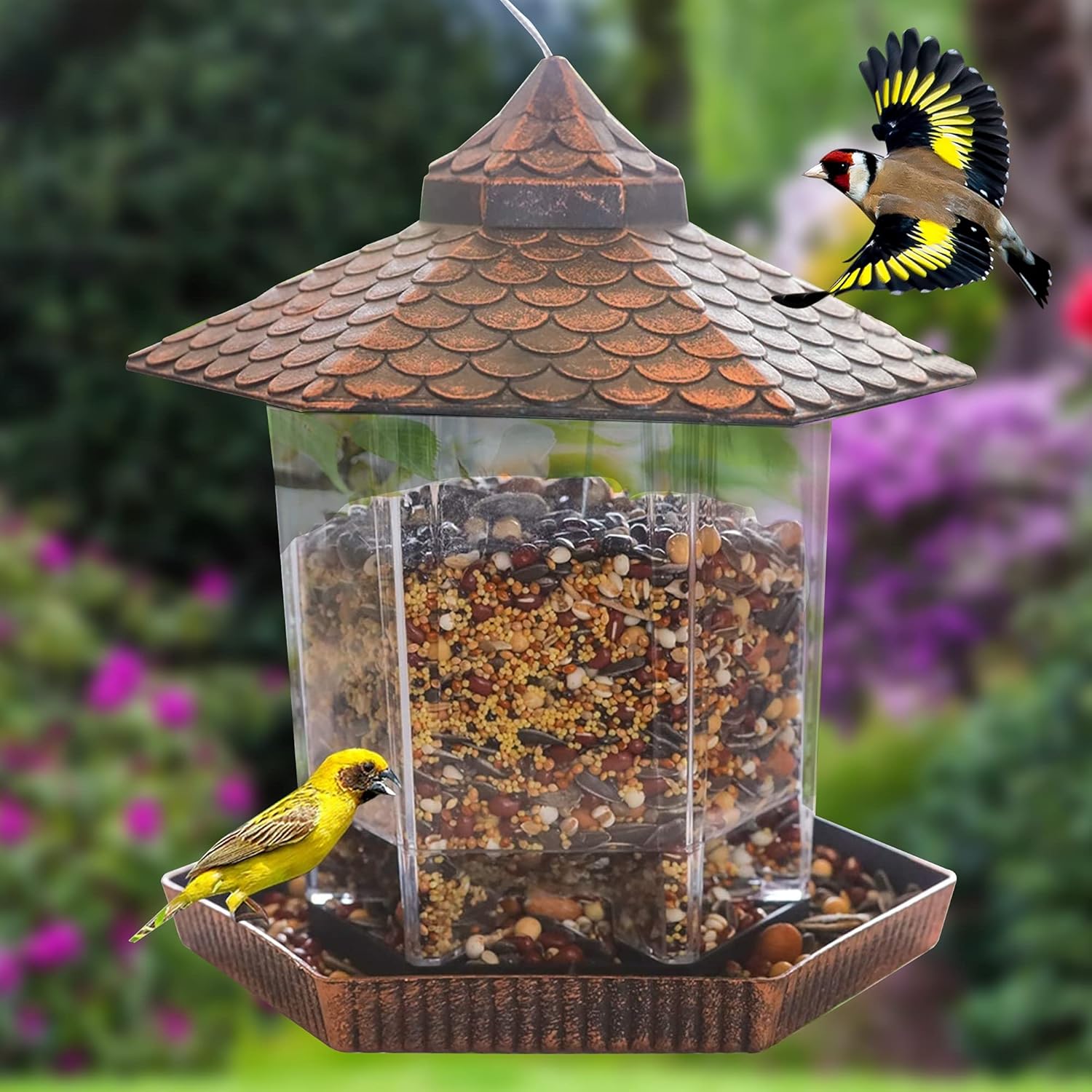 BowLift | Bird Feeder Hanging Copper Roof Outdoor