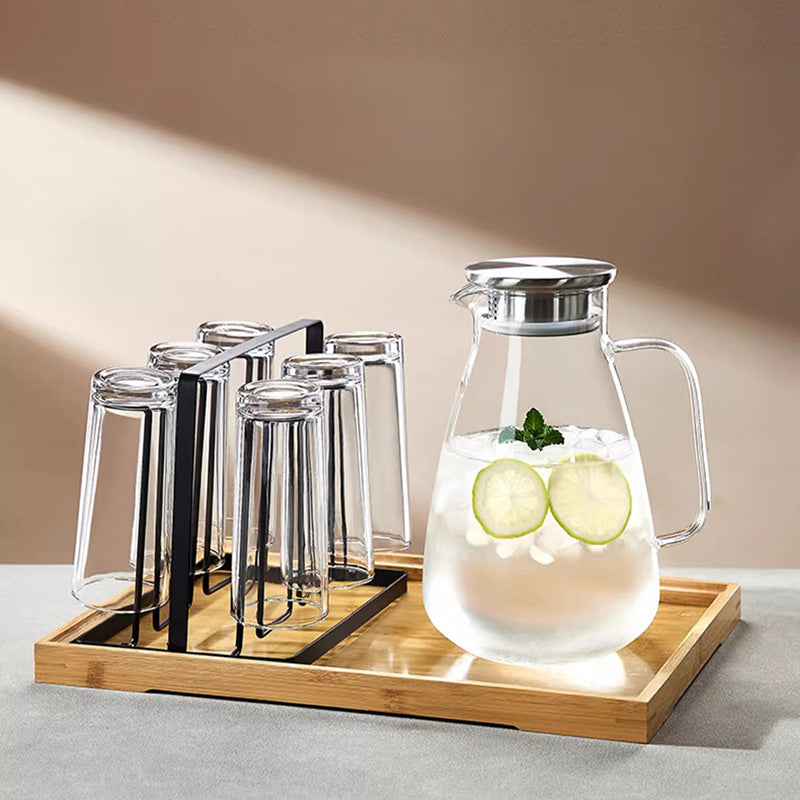 BowLift | 1800ML Glass Cold Kettle, Heat-Resistant Glass Cup, Flower Teapot, Juice Pot