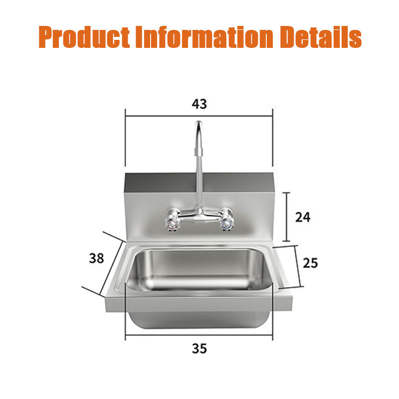 BowLift | Stainless Steel Commercial Sinks, Thickened Wall-Mounted Sinks
