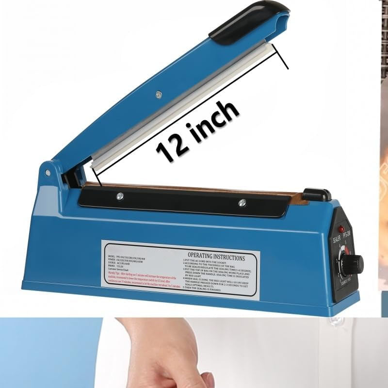 BowLift | 12 Inch Impulse Heat Sealer Impulse Commercial Bag Sealers with Adjustable Heating Mode for Plastic Bags PE PP Bags