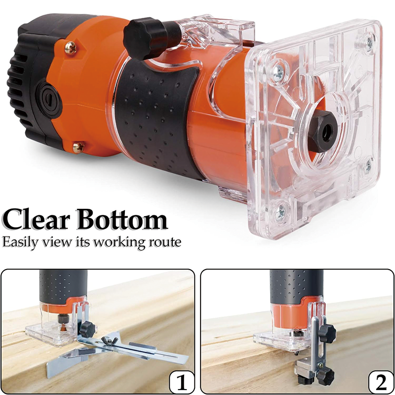 BowLift | Wood Router,6.5-Amp 1.25 HP Compact Wood Palm Router, with 15 pieces 1/4" Router Bits Set, for Woodworking Slotting Trimming