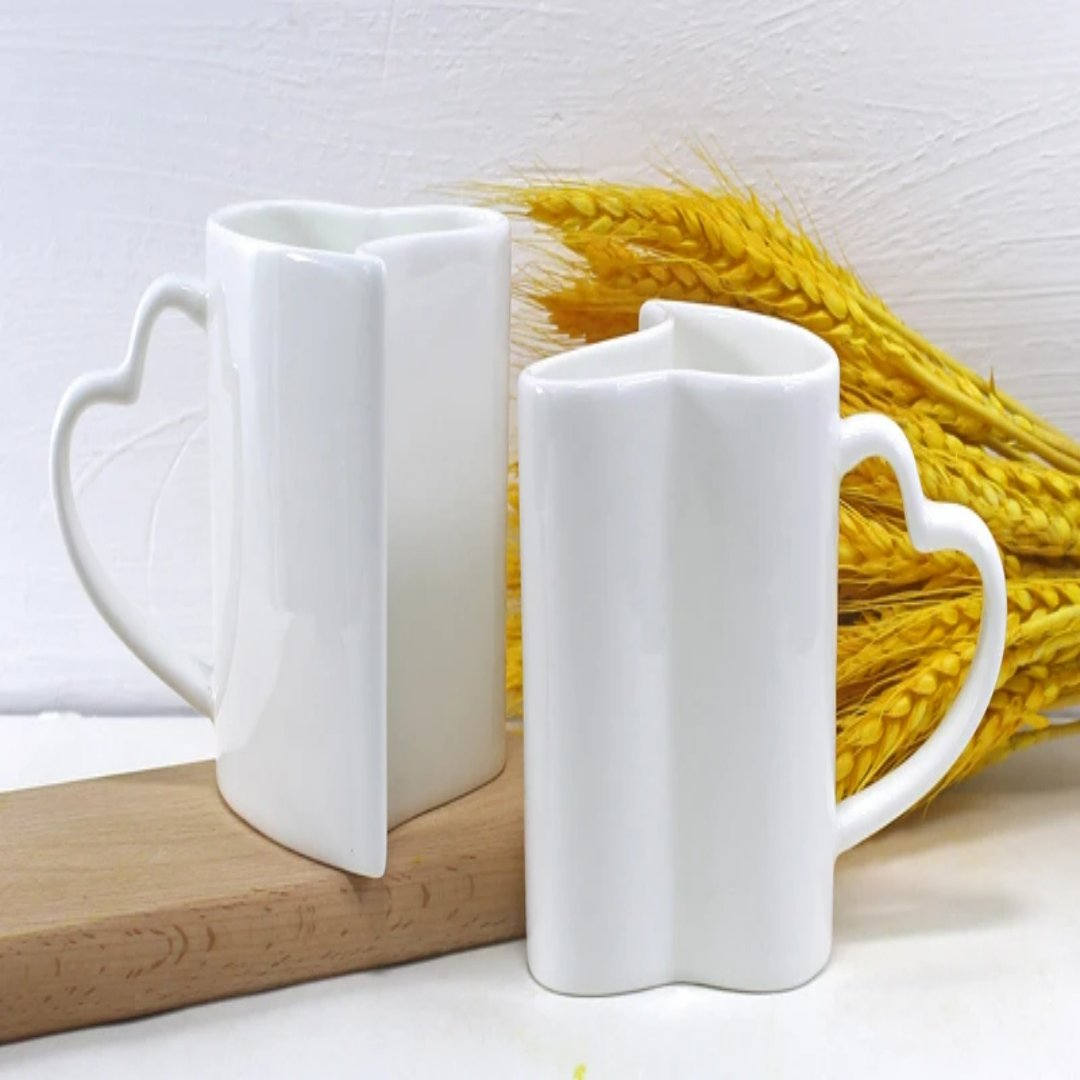 BowLift | 2pcs Valentines day Heart Shape Couple Mug