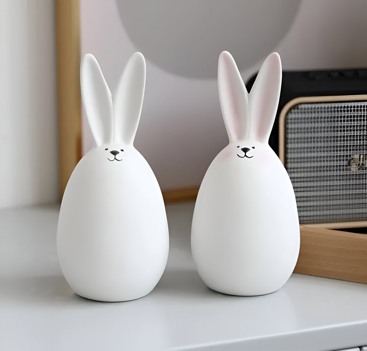 BowLift | ConeyBliss Minimalist Ceramic Bunny – Elegant White Easter Rabbit Figurine Decor