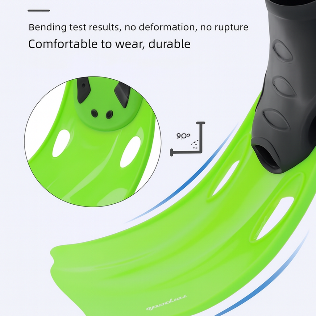 BowLift | Adjustable Open Heel Snorkeling Fins, Compact Travel Swim Flippers for Snorkeling and Diving
