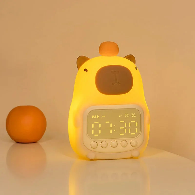 BowLift | Capybara Clock Lamp - Rechargeable Digital Alarm Clock with Night Light & Touch Snooze