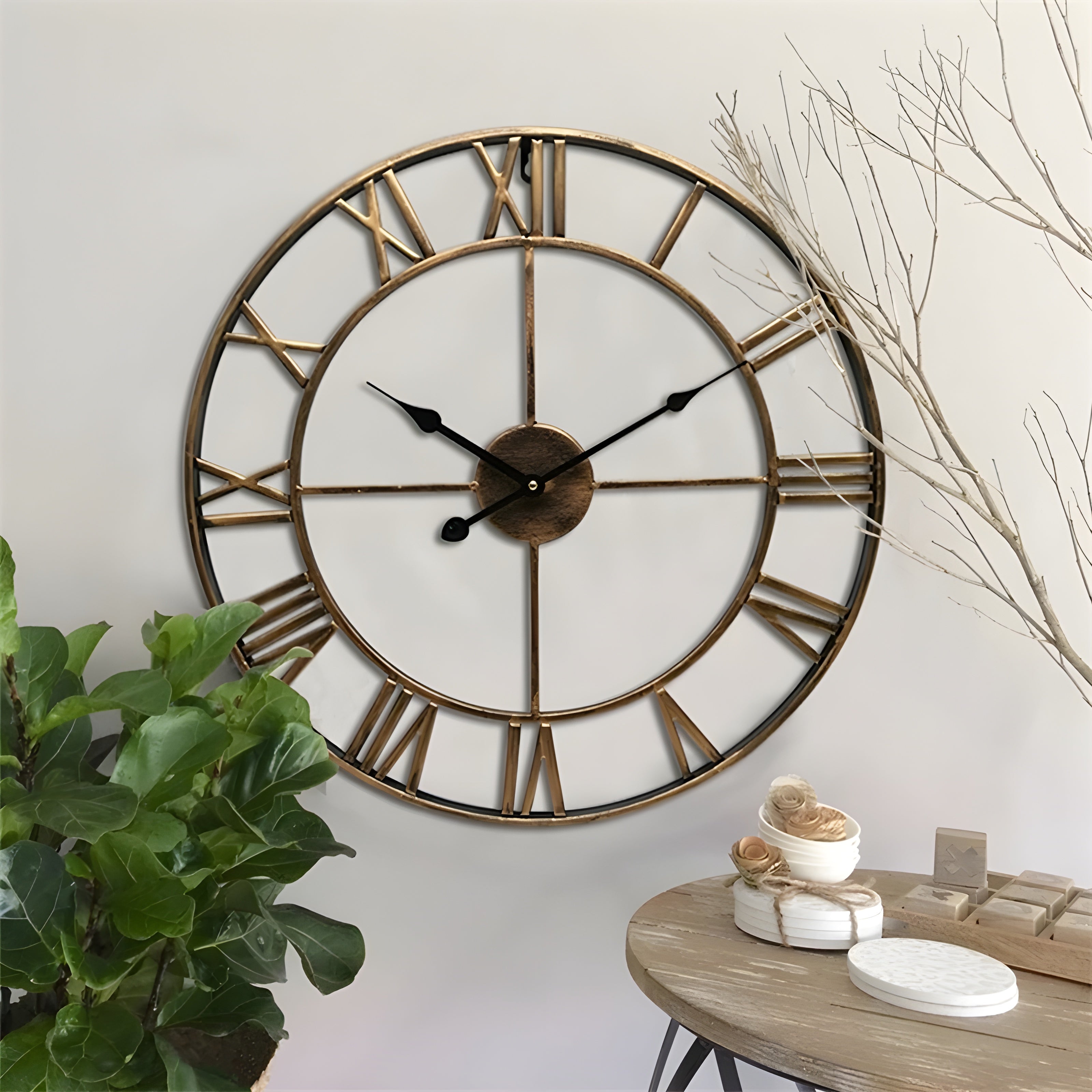 BowLift | Roman Numerals Iron Art Wall Clock