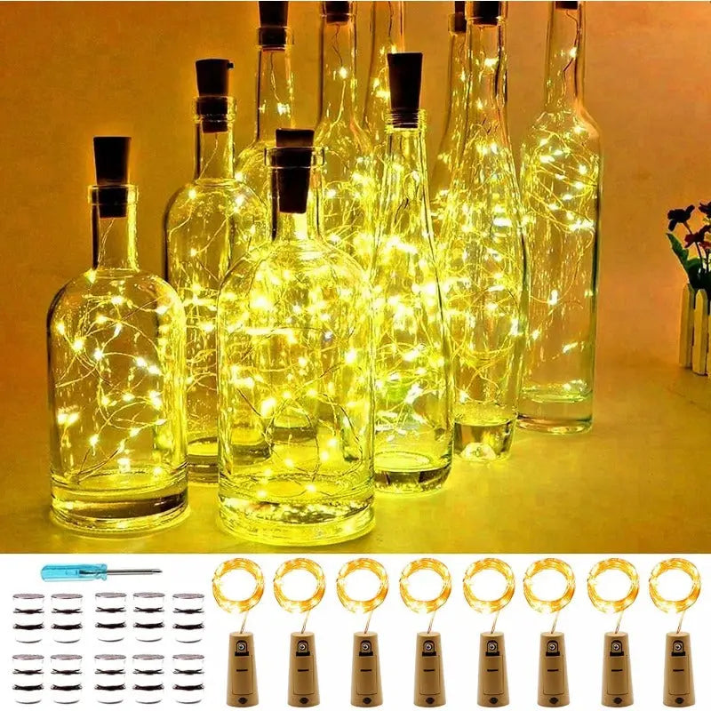 BowLift | DIY Bottle Light with Cork – 20 LED Light Chain for Bottles in Warm White