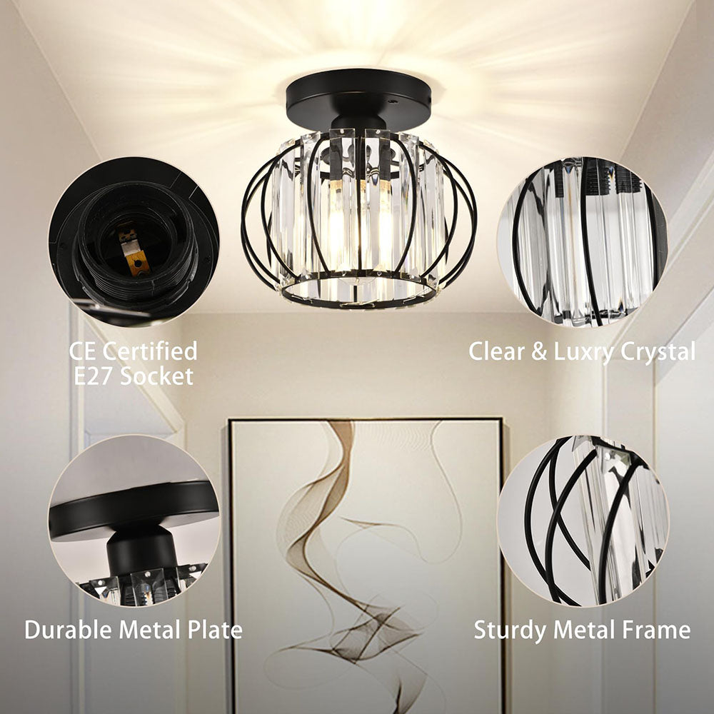 BowLift | Crystal Ceiling Light with Gold Flush Mount