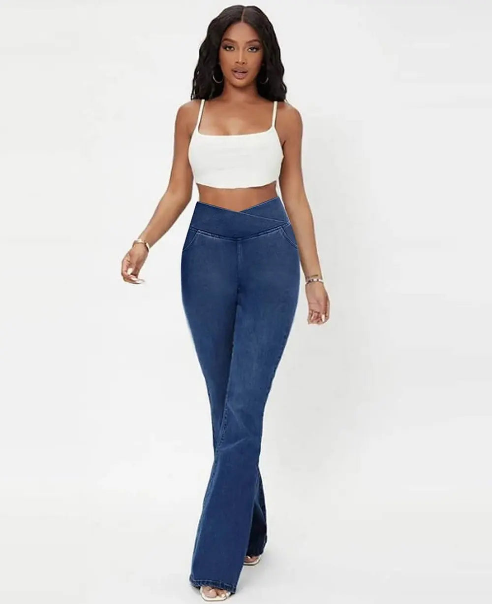 BowLift | Women's High Waist Flared Stretch Denim Jeans