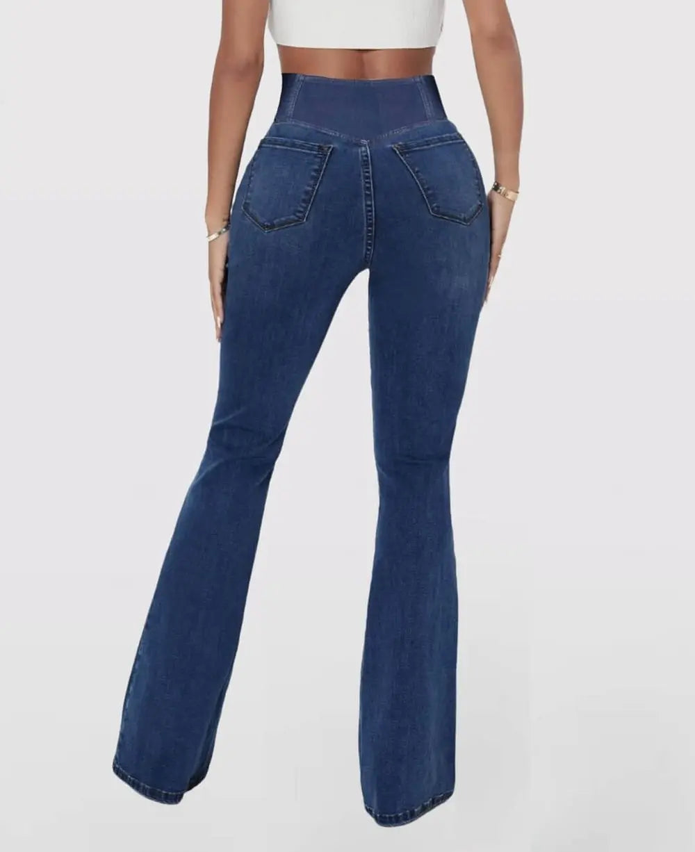 BowLift | Women's High Waist Flared Stretch Denim Jeans