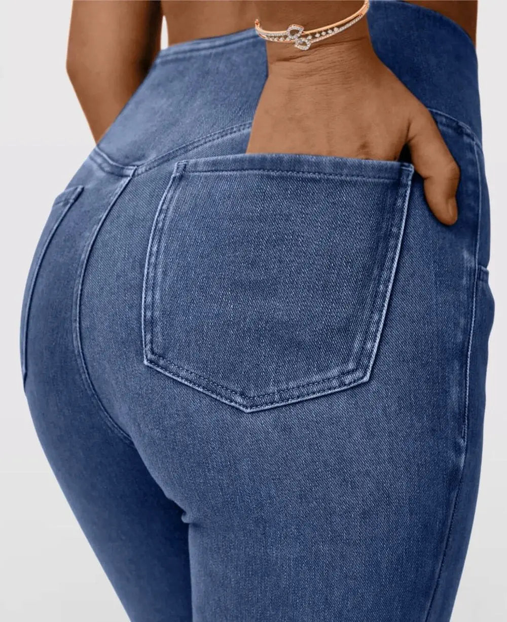 BowLift | Women's High Waist Flared Stretch Denim Jeans