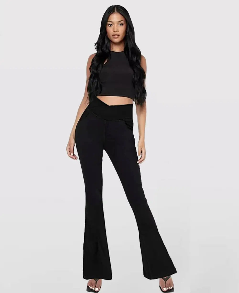 BowLift | Women's High Waist Flared Stretch Denim Jeans