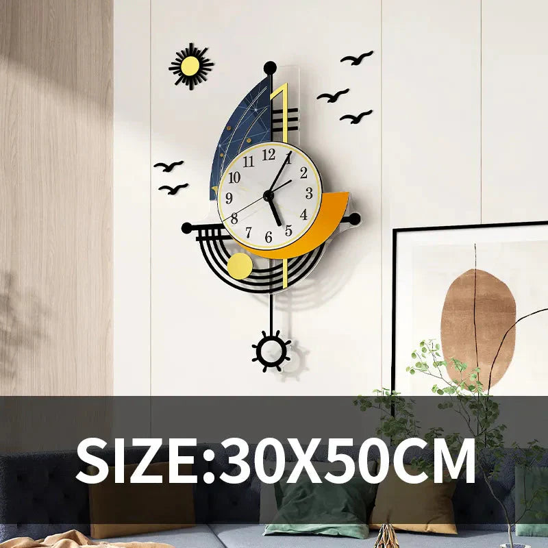 BowLift | Decorative Wall Clock Navigation Sailboat Creative Design Clock Indoor Clock Decoration Living Room Background Wall Decor