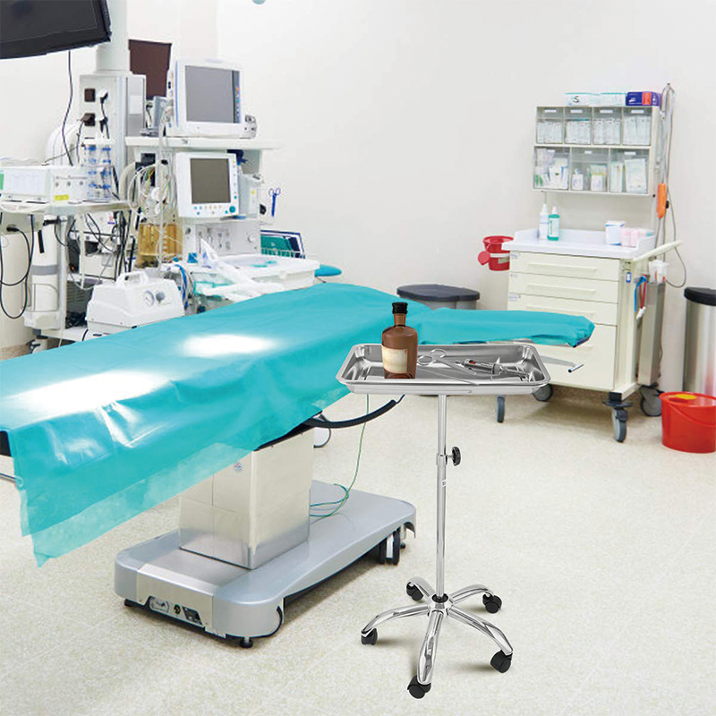 BowLift | Mayo Instrument Stand, Mobile Medical Doctor Tattoo Spa Salon Service Instrument Procedure Trays with Mobile 5 Caster Base