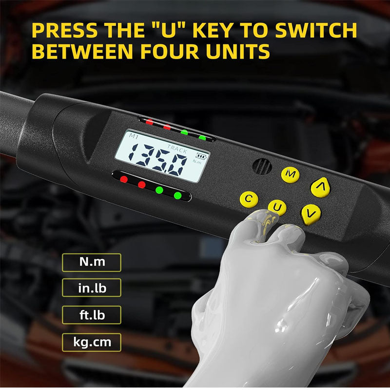 BowLift | 1/2 Inch Drive Digital Torque Wrench 17-340n.m Torque Range Acc to ±2% with LED Buzzer