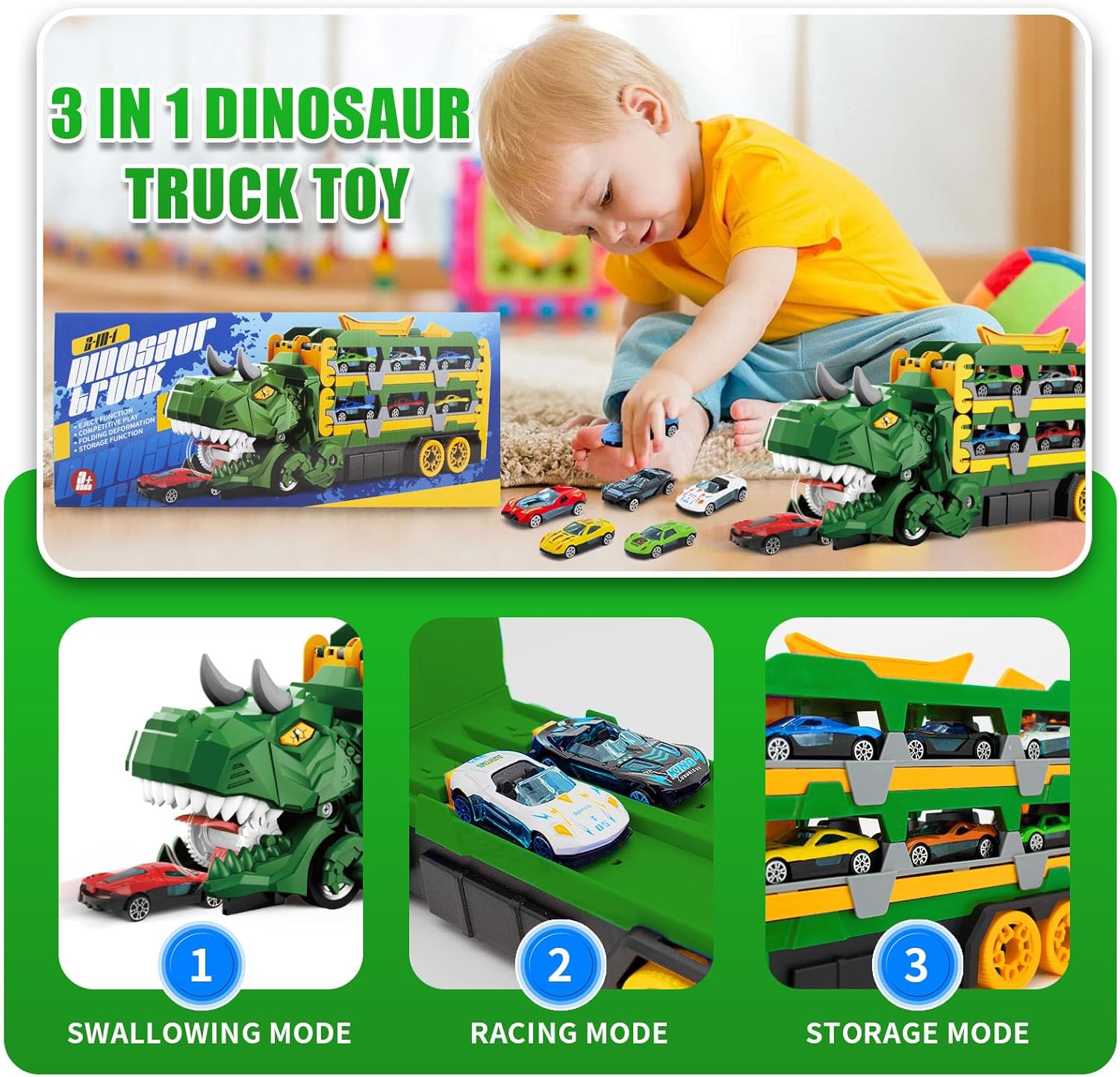 BowLift | Dinosaur Car Carrier Truck Toy Cars