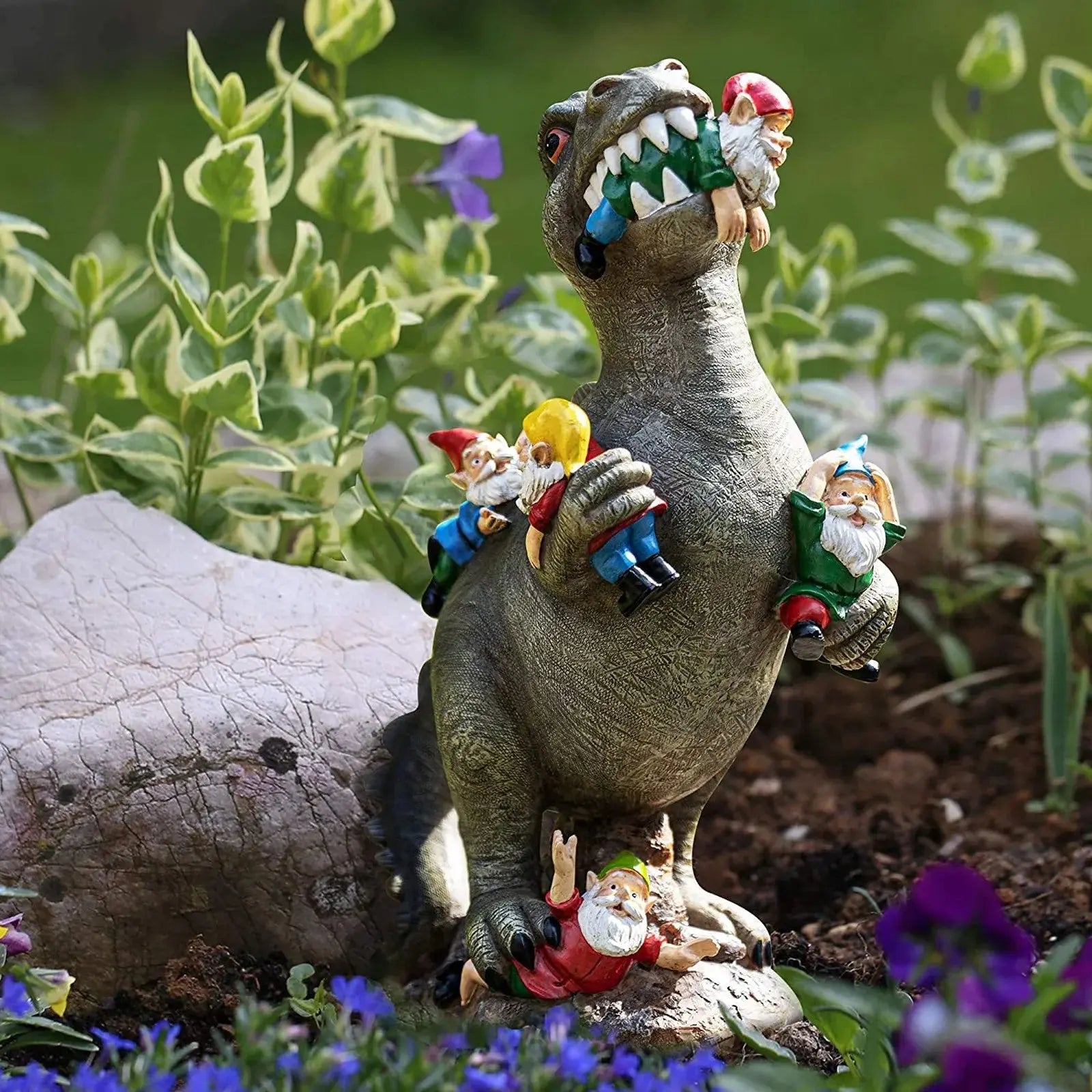 BowLift | Dinosaur Garden Figurine – Funny & Unique Gnome Eater