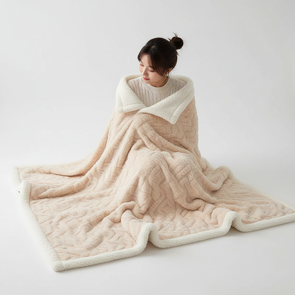 BowLift | WarmHome Winter Blanket – Luxury Lambswool Fleece Blanket with Double-Sided Design