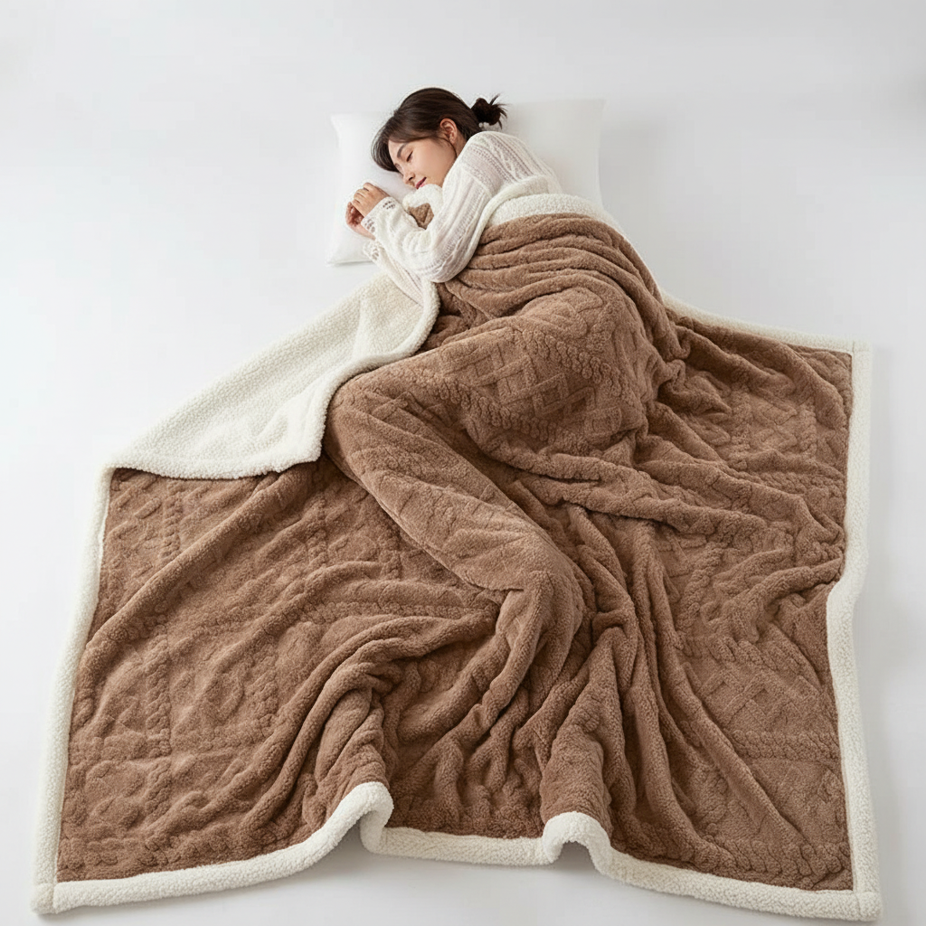 BowLift | WarmHome Winter Blanket – Luxury Lambswool Fleece Blanket with Double-Sided Design