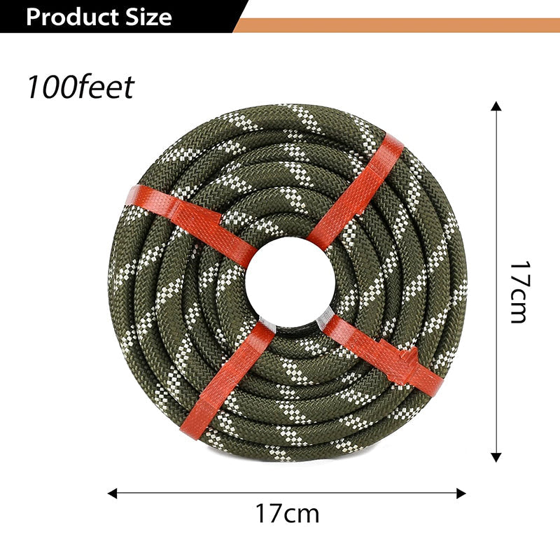 BowLift | 1/2 in x 100ft Double Braid Rope Rigging Polyester Rope 48 Strand Rope for Diverse Outdoor Applications Construction, Climbing, Swing, Sailing