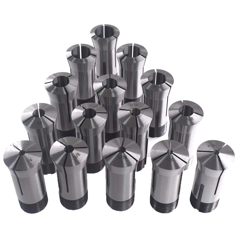 BowLift | 13 pcs Precision Collet Set, 1/8-1" High Precision Round for Milling Machine Drill Presses Boring Machine Machining Center