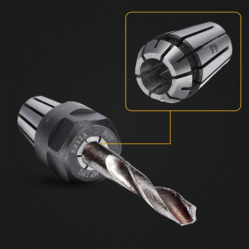 BowLift | 19 Pcs ER11 Collet Set, Thread Collet Clamping Nuts Precision Spring Collet Set for CNC Engraving Milling Lathe Chuck Tool, 1/4, 1/8