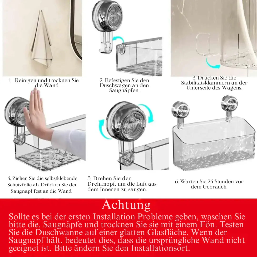 BowLift | Shower shelf with glacier design – Stylish organization in the bathroom