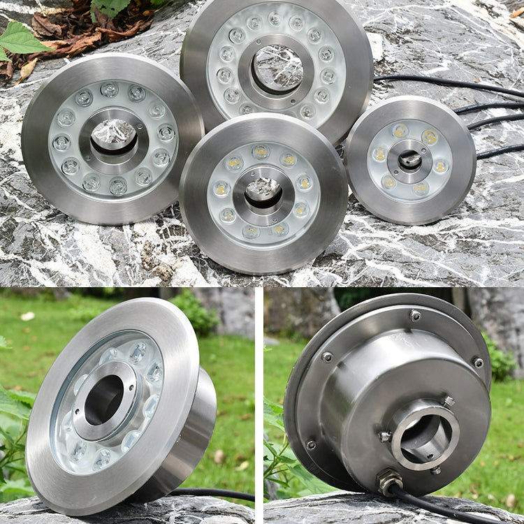 BowLift | 12W Landscape Color Changing Ring LED Stainless Steel Underwater Spotlight (Colorful)