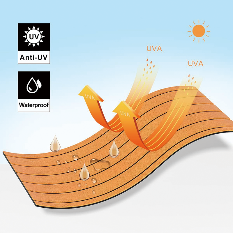 BowLift | EVA Foam Teak Floor Decking Sheet,94.5''x31.5'',for Boat Yacht Non-Slip and Self-Adhesive Sea Deck Boat Flooring Pad Swimming Pool Mat