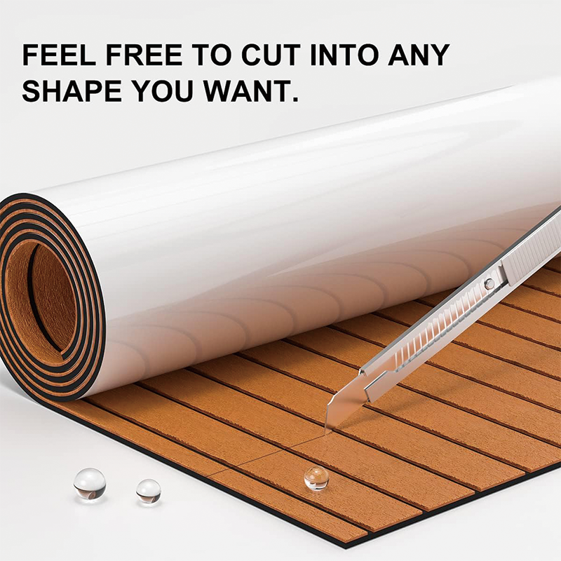 BowLift | EVA Foam Teak Floor Decking Sheet,94.5''x31.5'',for Boat Yacht Non-Slip and Self-Adhesive Sea Deck Boat Flooring Pad Swimming Pool Mat