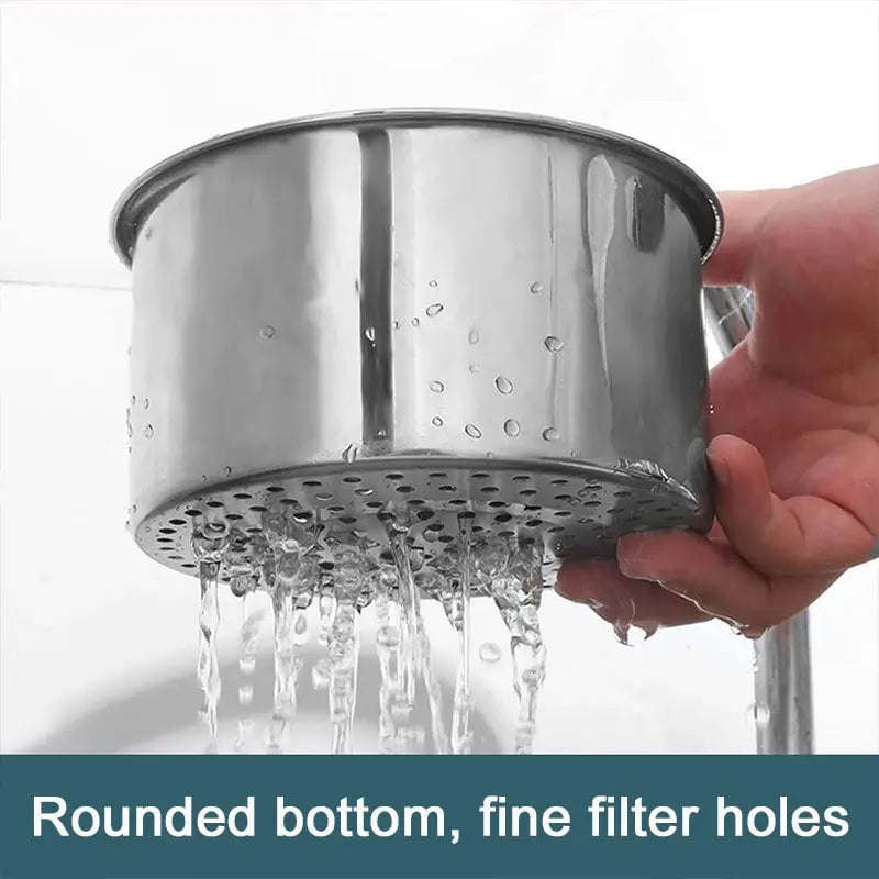BowLift | Stainless Steel Corner Sink Strainer with Quick Drain Design