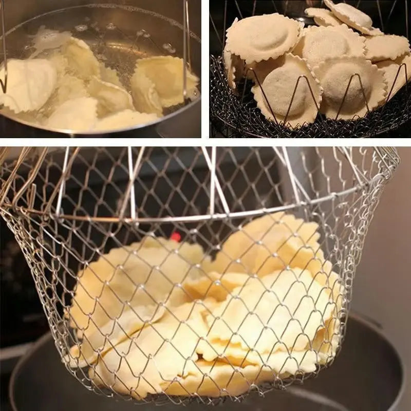 BowLift | Stainless Steel Cooking Basket with Handles – Easy Draining & Serving