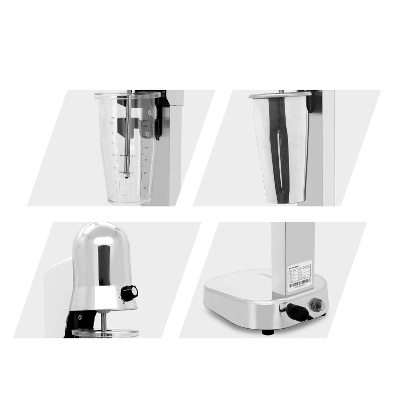 BowLift | Stainless Steel Milkshake Maker 360W Double Head Classic Milkshake Maker 800ml Cups (Stainless Steel/PC)
