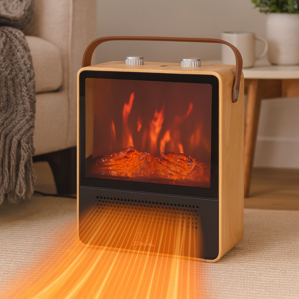 BowLift | Electric Space Heater Realistic Fireplace Flame Display