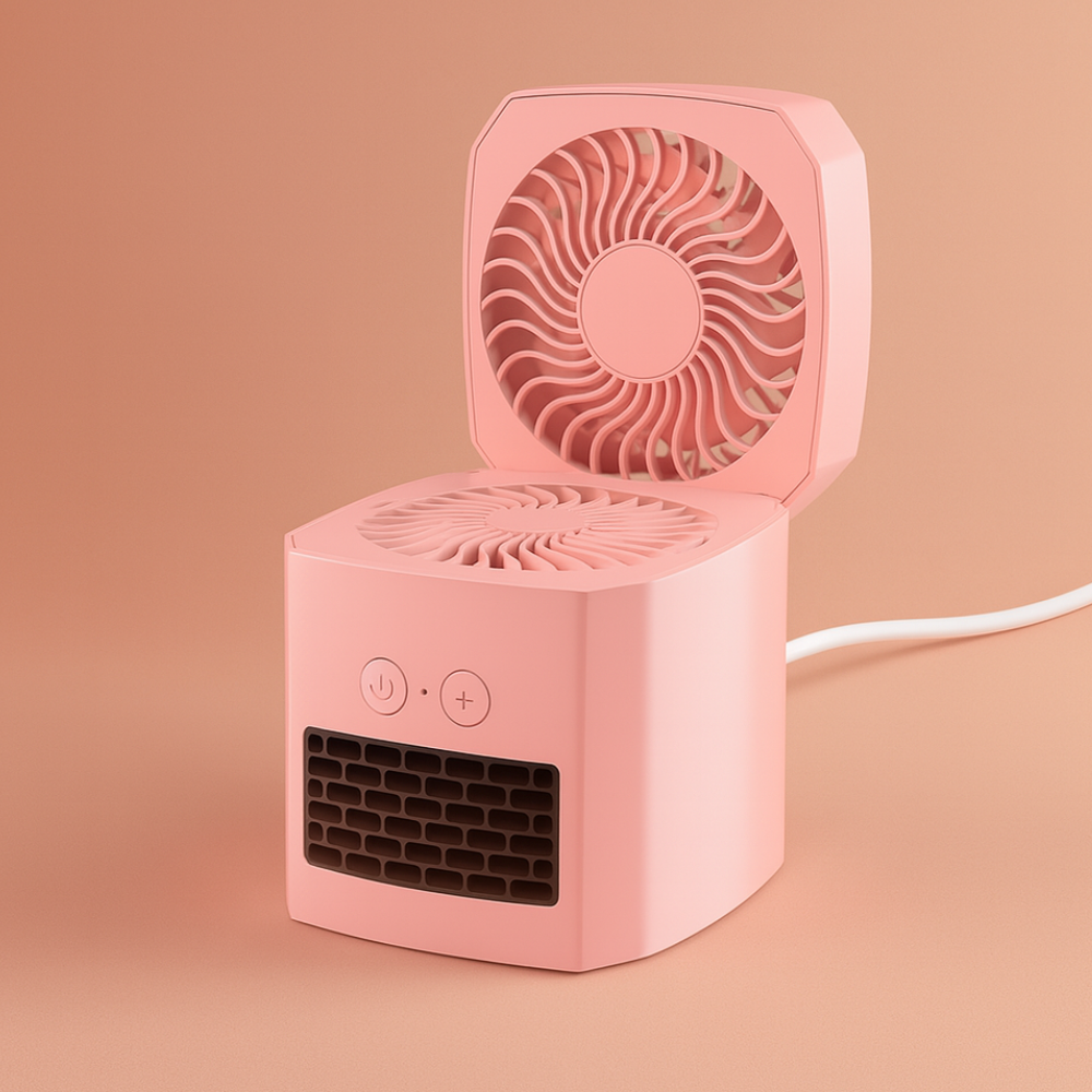 BowLift | Electric Space Heater Portable Mini Desktop Fan Cooler ABS Square 400W