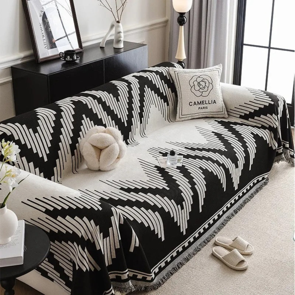 BowLift | Elegant Black and White Sofa Cover Protector