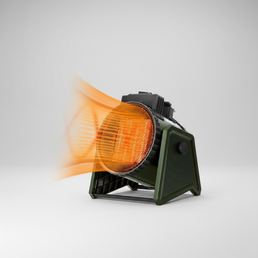 BowLift | Electric Convector Heater with Thermostat 750W/1500W – Compact Room Heater for Greenhouses and Rooms