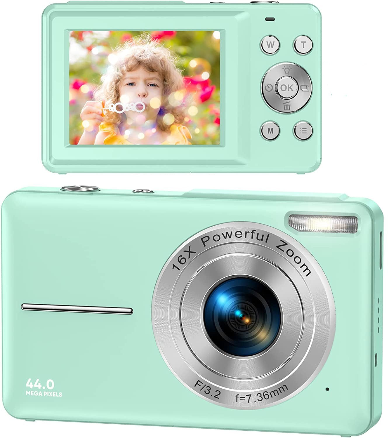 BowLift | Portable Digital Camera 1080P 44MP with 16X Zoom – Compact Vlogging Camera with LCD Screen, Rechargeable, Perfect for Teens and Students