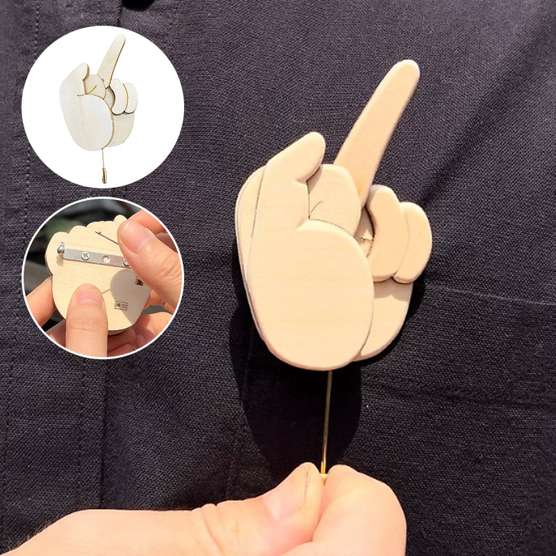 BowLift | Funny Wooden Finger Brooch