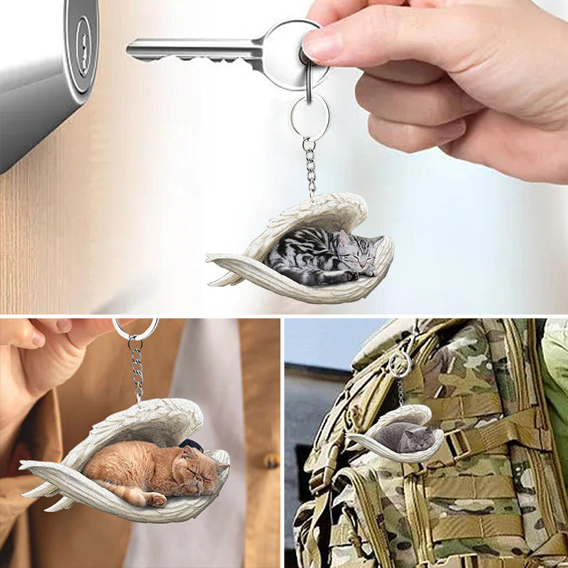 BowLift | Acrylic Cat Angel Keychain
