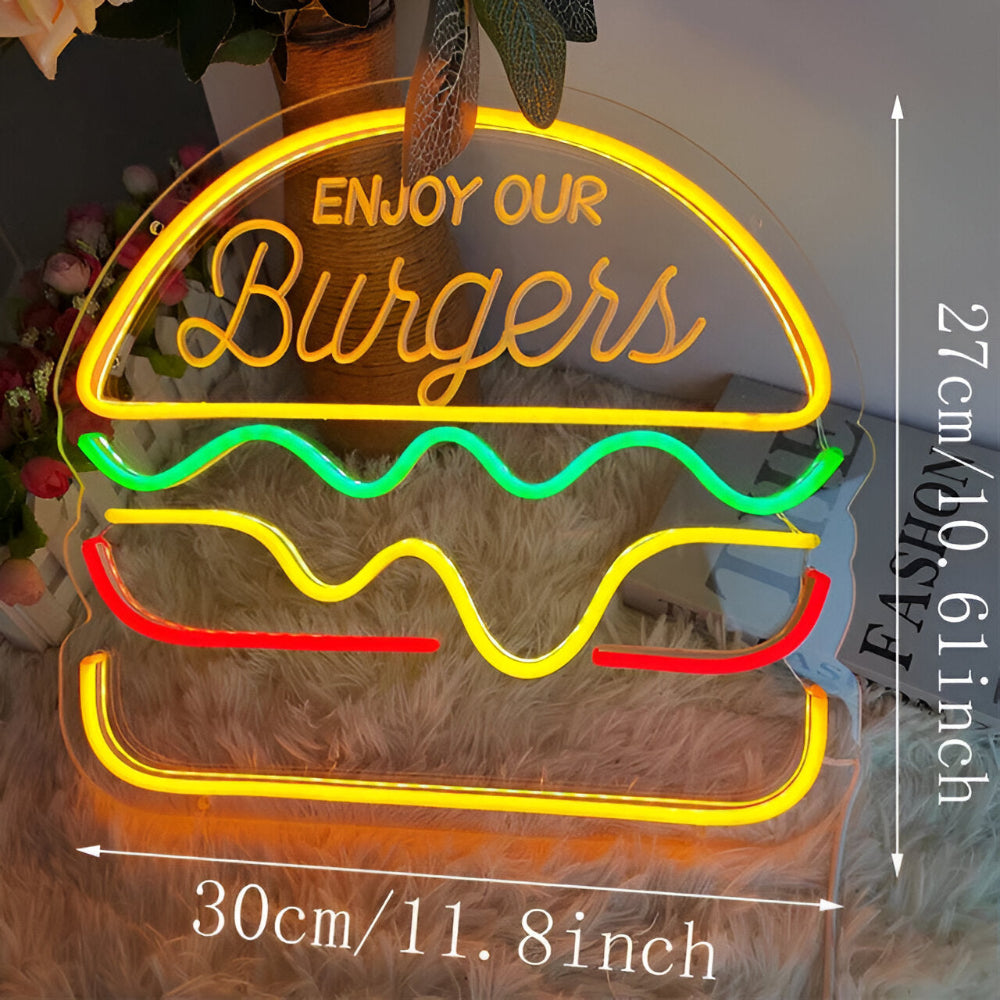 BowLift | Fast Food LED Neon Light – Colorful Wall Decoration with USB Connection