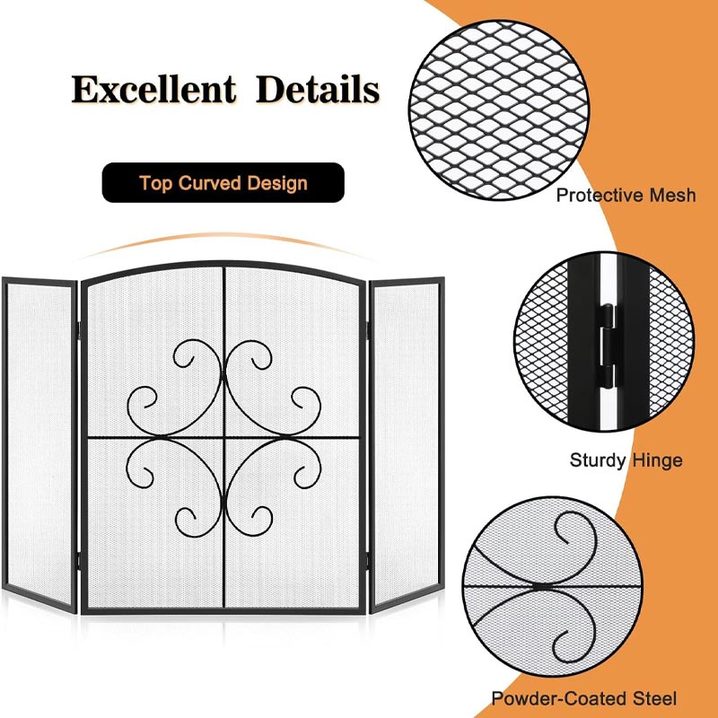 BowLift | Home Fireplace Screen Partition Fireplace, Fence Protection Fireplace Fence Net, Decorative Screen