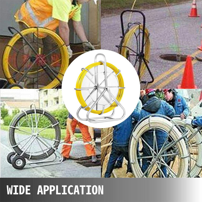 BowLift | Fish Tape Fiberglass Reel Wire Cable Running Rod Pipe Dredge Fish Tape Puller 6mm, Salvage Tool For Wall And Electrical Duct