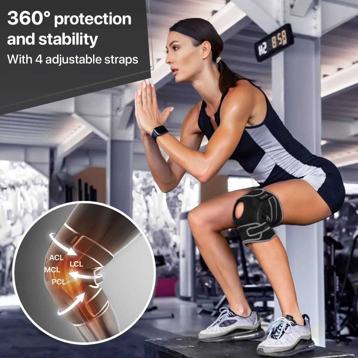 BowLift | Adjustable knee brace with spring support for larger sizes