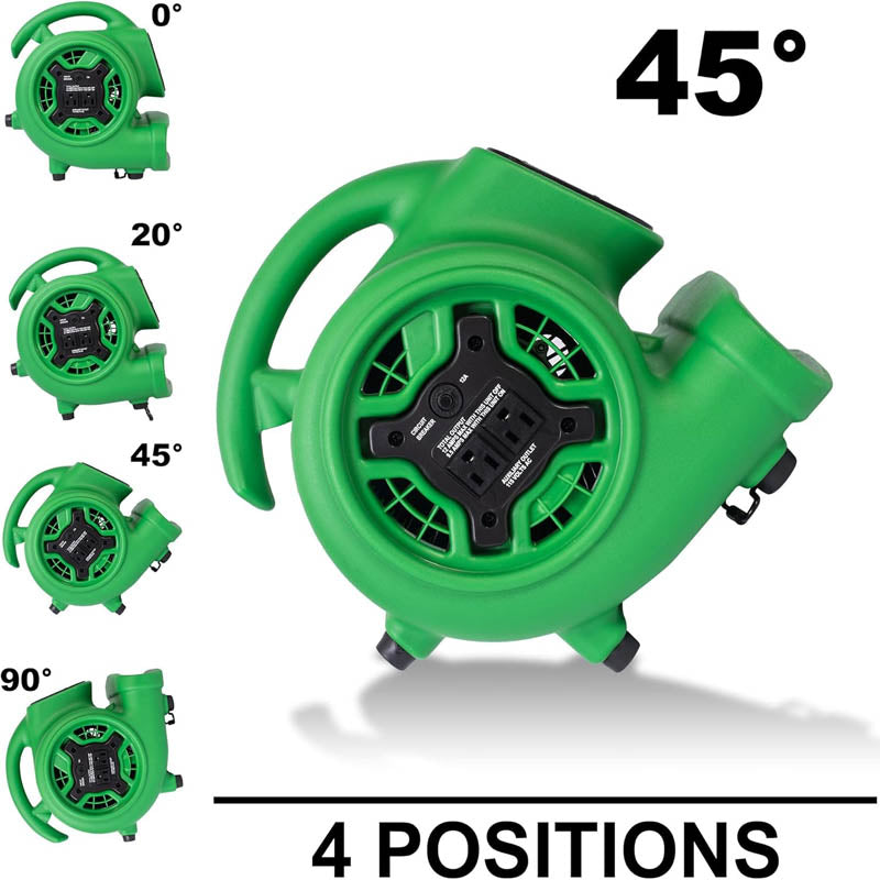 BowLift | Floor Blower 1/4 HP 925 CFM Air Mover with 4 Blowing Angles for Janitorial Home Commercial Industrail Use