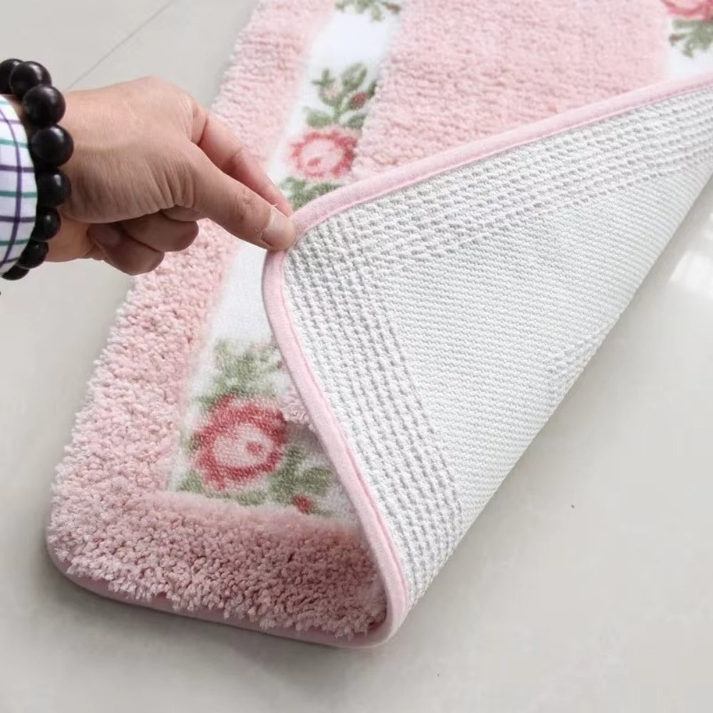 BowLift | Floral Border Absorbent Bath Mat