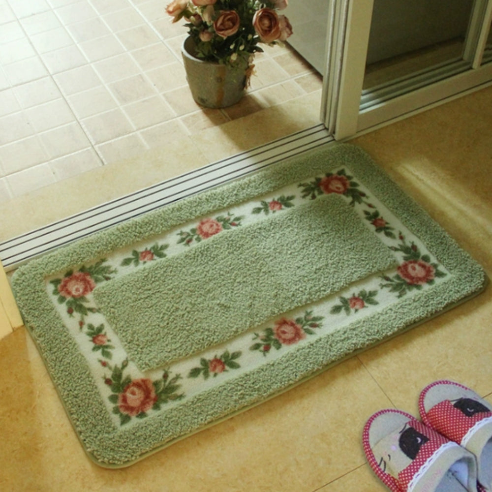 BowLift | Floral Border Absorbent Bath Mat